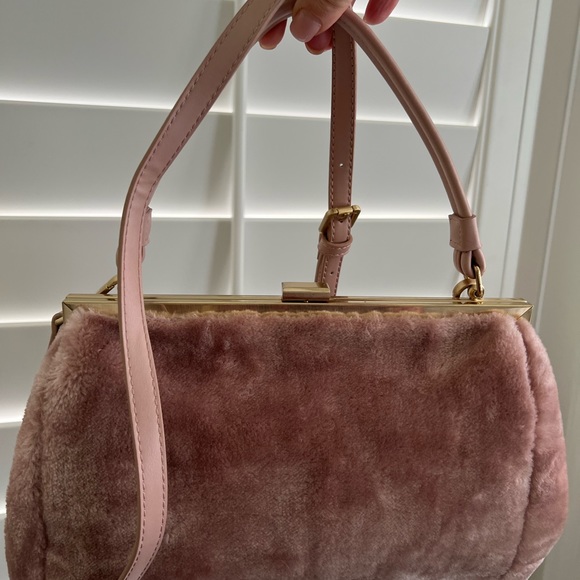 Sunset and Spring Blush Pink Faux Fur Purse - Picture 3 of 5